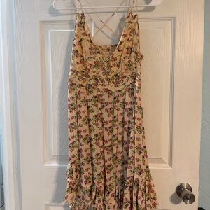 FP Movement by Free People Floral Cream and Pink Mini Dress